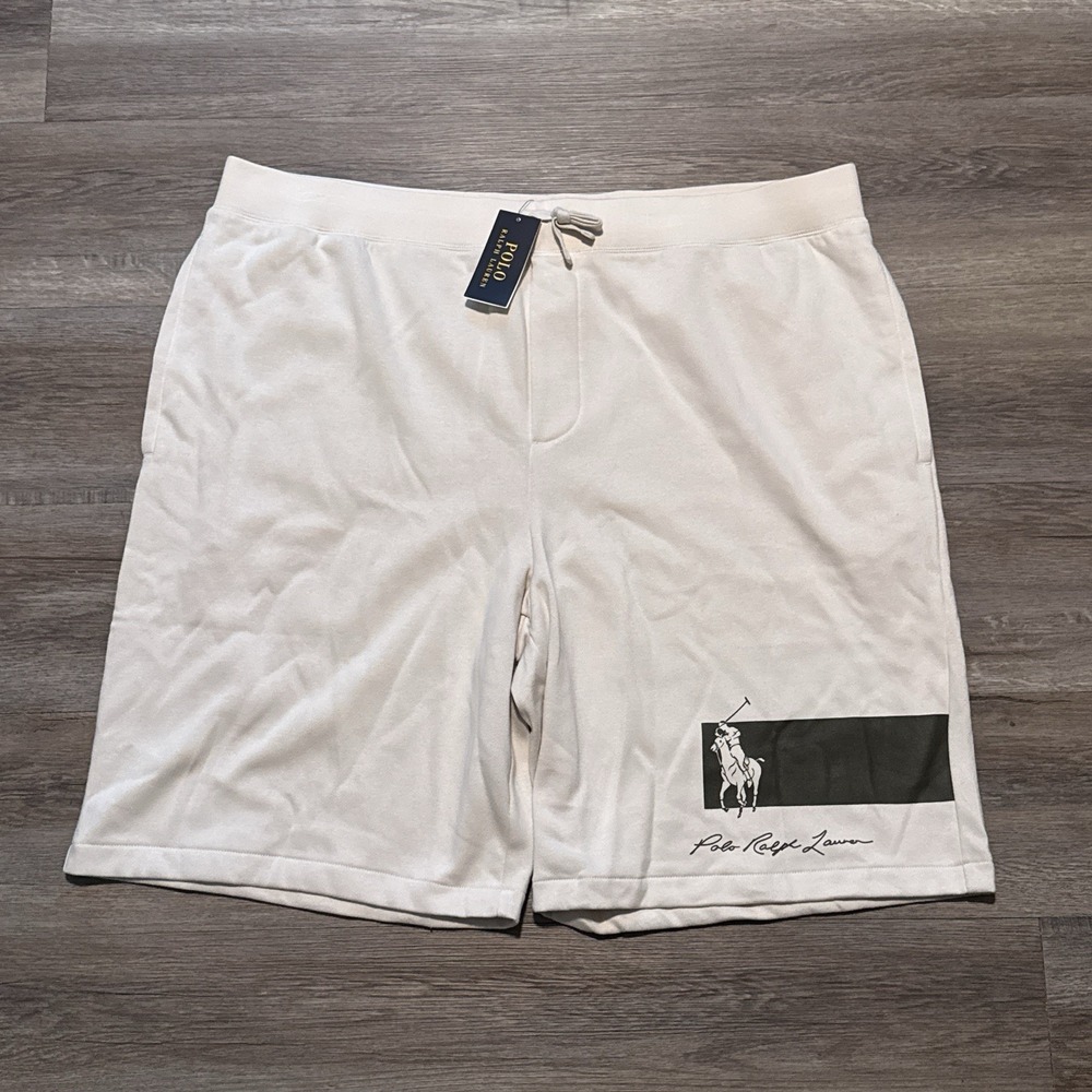 NEW Polo Ralph Lauren Men's 3XLT Light Brown Big Pony Fleece Shorts 3XL TALL